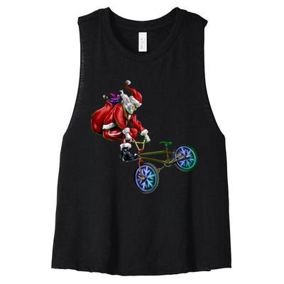 BMX Santa Women's Racerback Cropped Tank