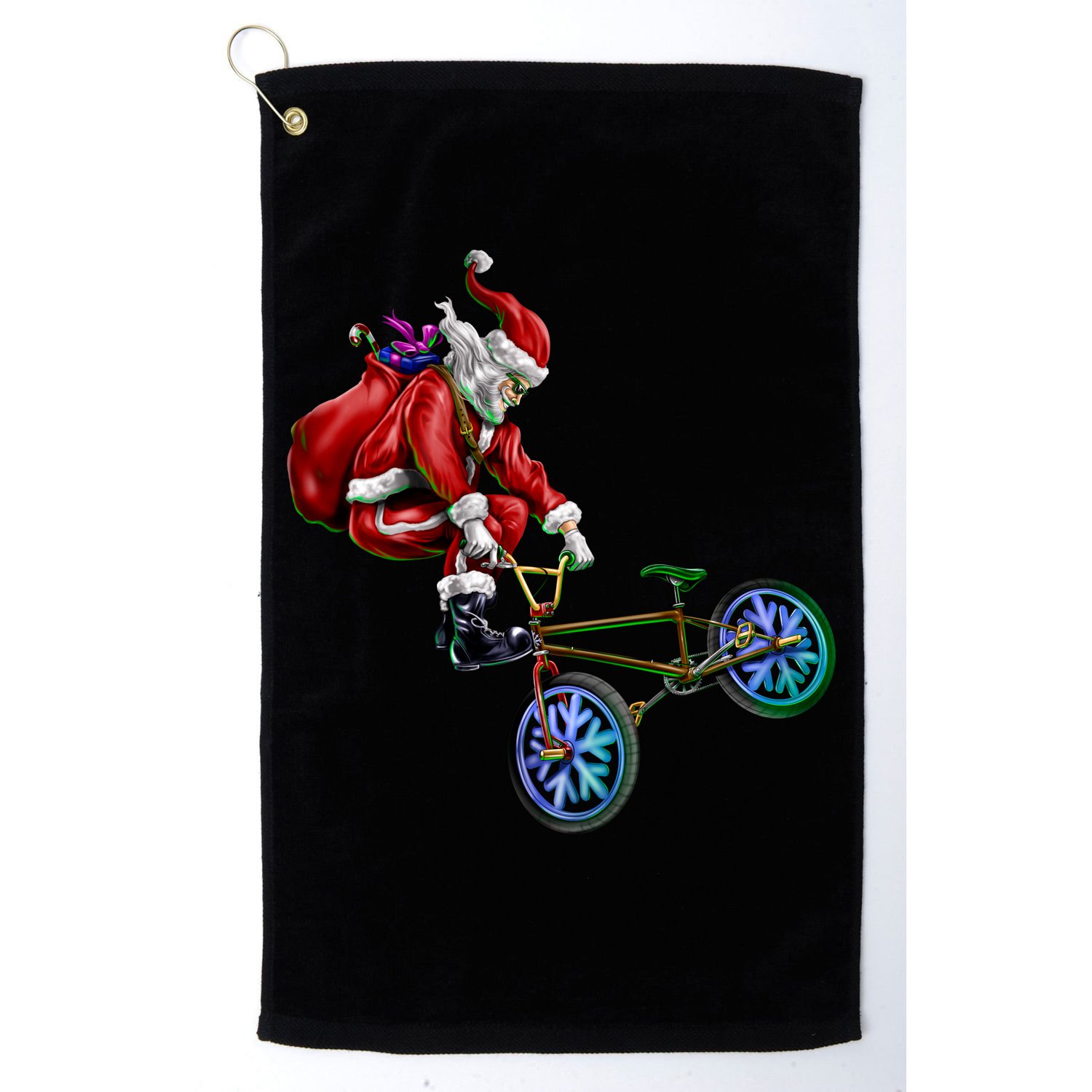 BMX Santa Golf Towel