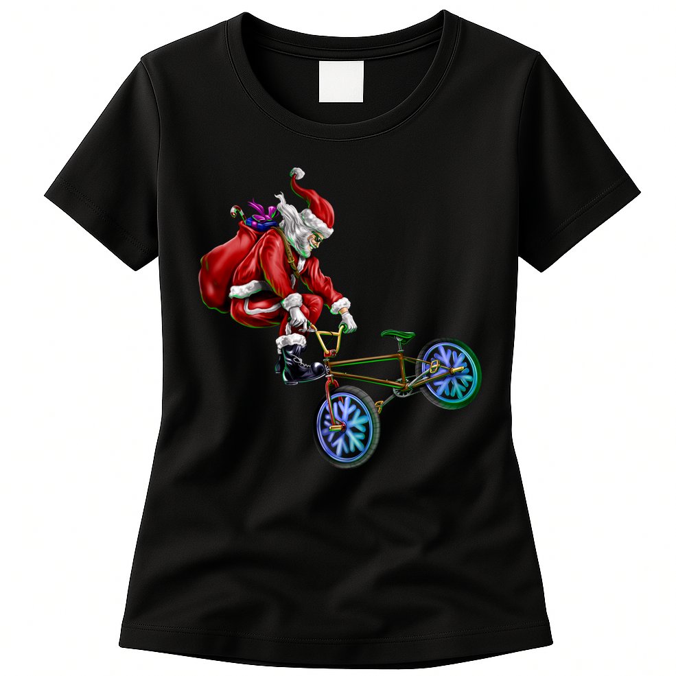 BMX Santa Womens T-Shirt