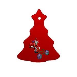 BMX Santa Ceramic Tree Ornament