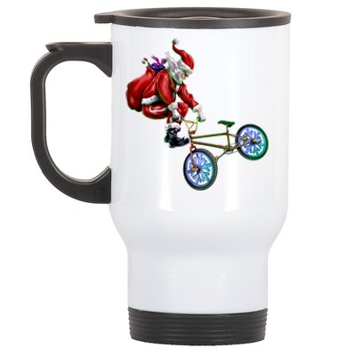 BMX Santa Stainless Steel Travel Mug