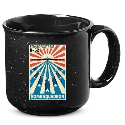 B52 Stratofortress Bomber Vintage Bomb Squadron Poster 15oz Campfire Ceramic Mug