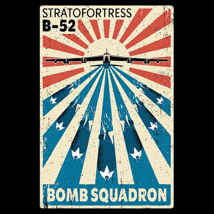 B52 Stratofortress Bomber Vintage Bomb Squadron Poster Bag