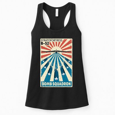 B52 Stratofortress Bomber Vintage Bomb Squadron Poster Womens Tank Top