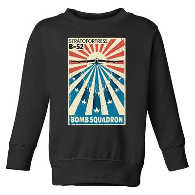 B52 Stratofortress Bomber Vintage Bomb Squadron Poster Toddler Sweatshirt