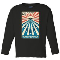 B52 Stratofortress Bomber Vintage Bomb Squadron Poster Toddler Long Sleeve Shirt