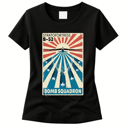 B52 Stratofortress Bomber Vintage Bomb Squadron Poster Womens T-Shirt