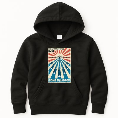 B52 Stratofortress Bomber Vintage Bomb Squadron Poster Kids Hoodie