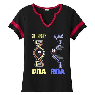 Biology Science Biologist Scientist Funny DNA RNA Ladies Halftime Notch Neck Tee