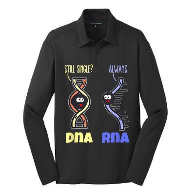 Biology Science Biologist Scientist Funny DNA RNA Silk Touch Performance Long Sleeve Polo