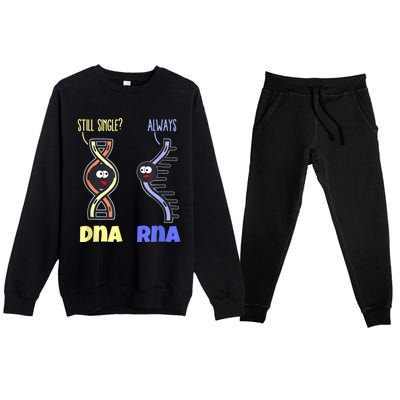 Biology Science Biologist Scientist Funny DNA RNA Premium Crewneck Sweatsuit Set