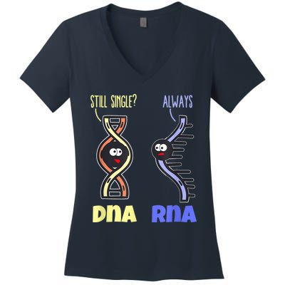 Biology Science Biologist Scientist Funny DNA RNA Women's V-Neck T-Shirt