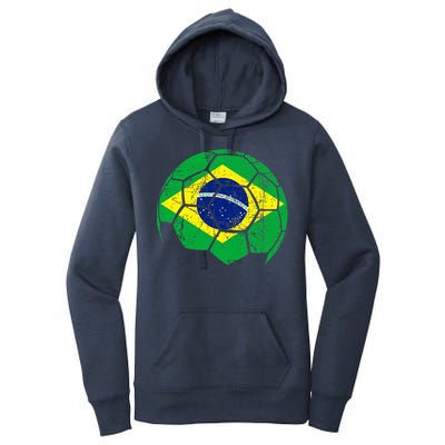 Brazil Soccer Ball Flag Jersey Women's Pullover Hoodie