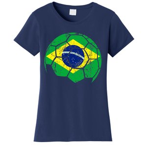 Brazil Soccer Ball Flag Jersey Women's T-Shirt