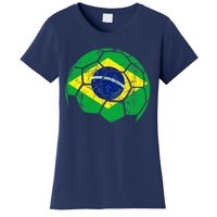 Brazil Soccer Ball Flag Jersey Women's T-Shirt