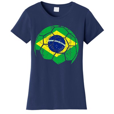 Brazil Soccer Ball Flag Jersey Women's T-Shirt