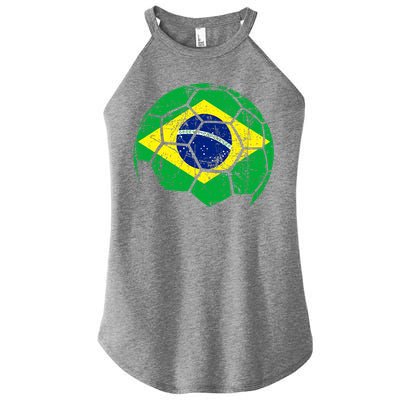 Brazil Soccer Ball Flag Jersey Women's Perfect Tri Rocker Tank