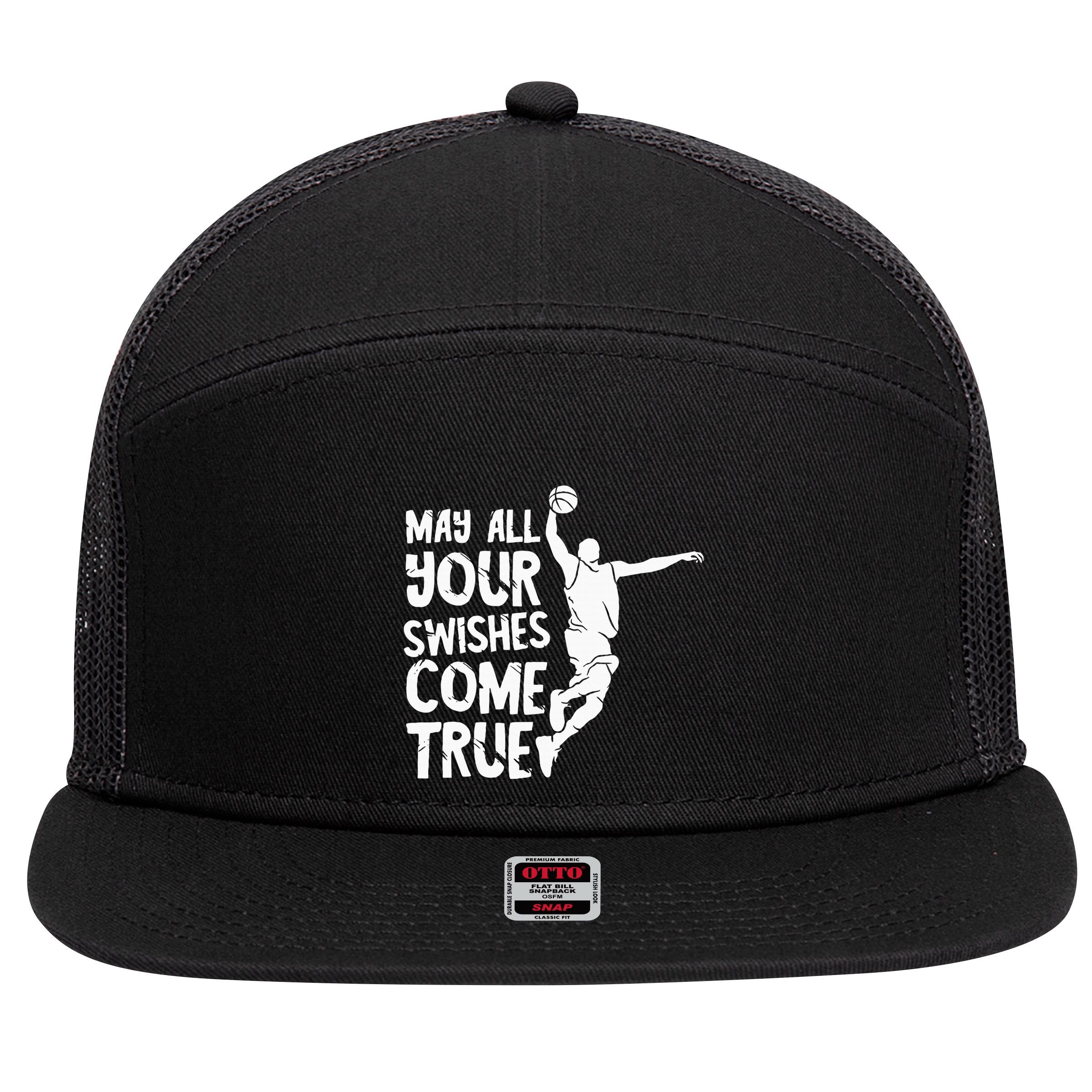 Basketball Swishes Basketball Player Basketballer Team 7 Panel Mesh Trucker Snapback Hat