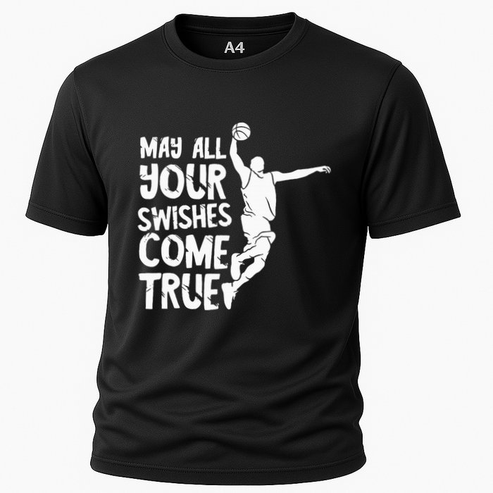 Basketball Swishes Basketball Player Basketballer Team Cooling Performance Crew T-Shirt