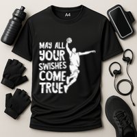 Basketball Swishes Basketball Player Basketballer Team Cooling Performance Crew T-Shirt