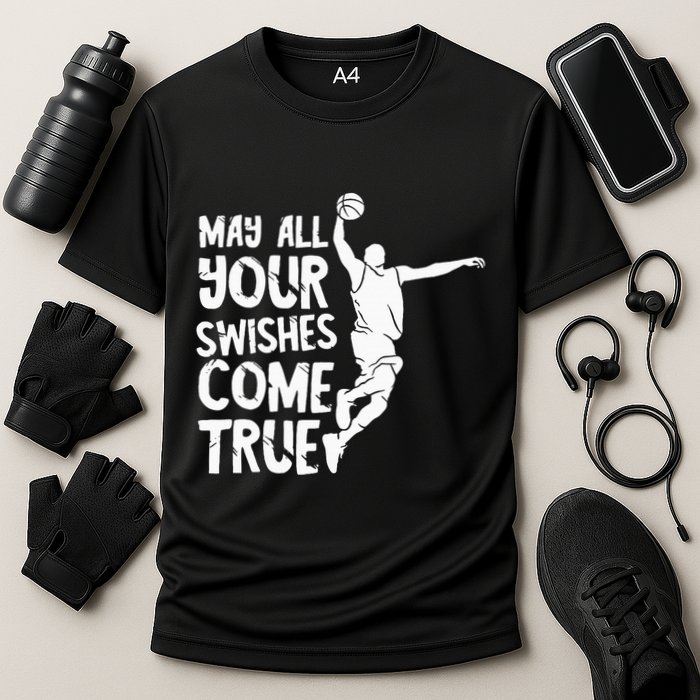 Basketball Swishes Basketball Player Basketballer Team Cooling Performance Crew T-Shirt