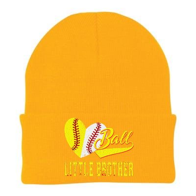 Baseball Softball Ball Heart Little Brother Father Day Knit Cap Winter Beanie