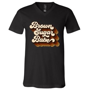 Brown Sugar Babe Afro Queen Black Pride Melanin V-Neck T-Shirt