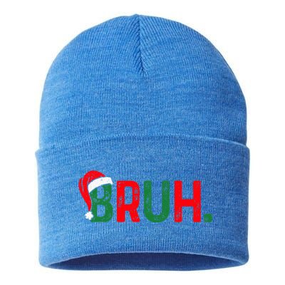 Bruh Saying Bro Ns Christmas Pajamas Xmas Sustainable Knit Beanie