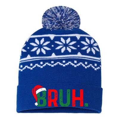 Bruh Saying Bro Ns Christmas Pajamas Xmas USA-Made Snowflake Beanie