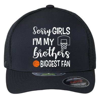 Basketball Sister Biggest Fan Little Sister Gift Flexfit Unipanel Trucker Cap