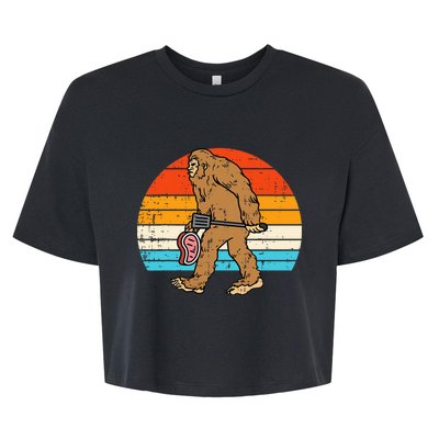 Bigfoot Sasquatch Bbq Retro Barbecue Grilling Bella+Canvas Jersey Crop Tee