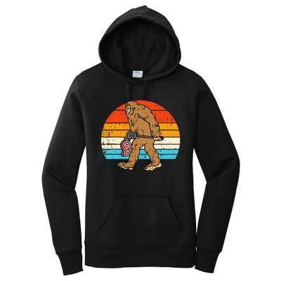 Bigfoot Sasquatch Bbq Retro Barbecue Grilling Women's Pullover Hoodie