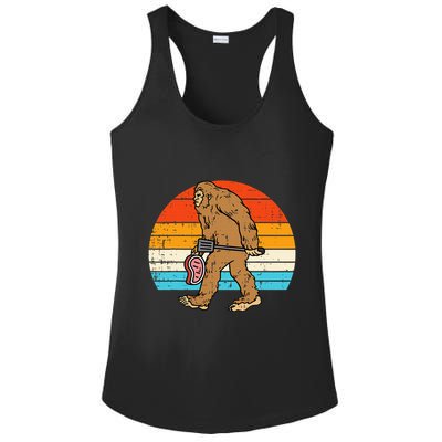 Bigfoot Sasquatch Bbq Retro Barbecue Grilling Ladies PosiCharge Competitor Racerback Tank