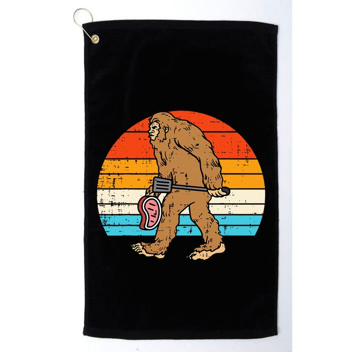 Bigfoot Sasquatch Bbq Retro Barbecue Grilling Golf Towel