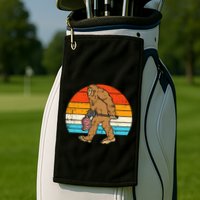 Bigfoot Sasquatch Bbq Retro Barbecue Grilling Golf Towel