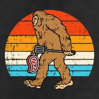 Bigfoot Sasquatch Bbq Retro Barbecue Grilling Golf Towel