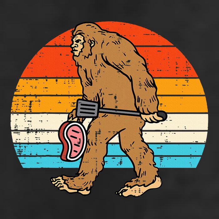 Bigfoot Sasquatch Bbq Retro Barbecue Grilling Golf Towel