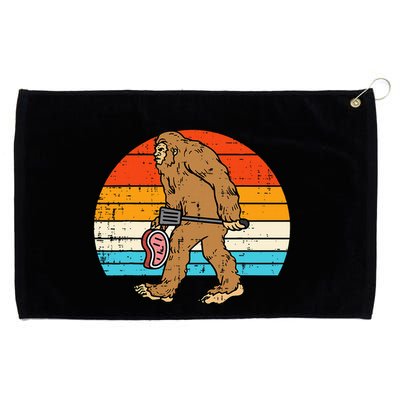 Bigfoot Sasquatch Bbq Retro Barbecue Grilling Grommeted Golf Towel