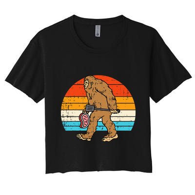 Bigfoot Sasquatch Bbq Retro Barbecue Grilling Crop Top