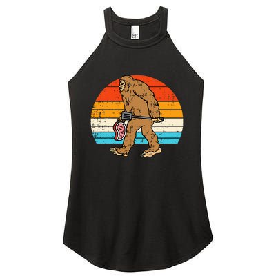 Bigfoot Sasquatch Bbq Retro Barbecue Grilling Women's Perfect Tri Rocker Tank