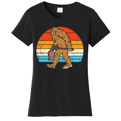 Bigfoot Sasquatch Bbq Retro Barbecue Grilling Women's T-Shirt