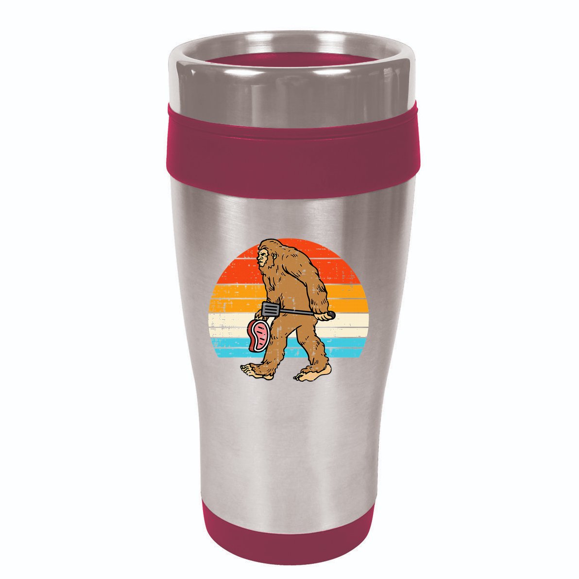 Bigfoot Sasquatch Bbq Retro Barbecue Grilling 16oz Travel Tumbler