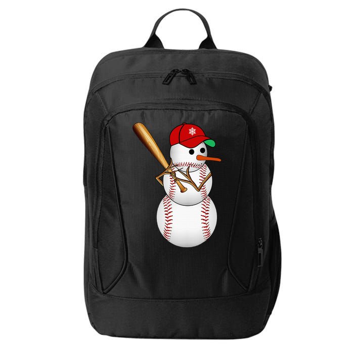 Baseball Snowman Balls Snow Christmas Xmas City Backpack