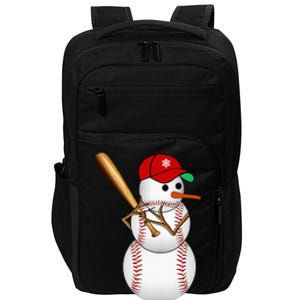 Baseball Snowman Balls Snow Christmas Xmas Impact Tech Backpack