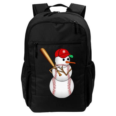 Baseball Snowman Balls Snow Christmas Xmas Daily Commute Backpack