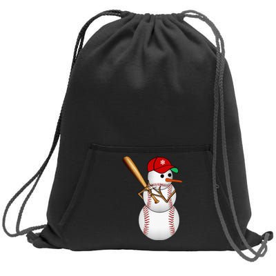 Baseball Snowman Balls Snow Christmas Xmas Sweatshirt Cinch Pack Bag