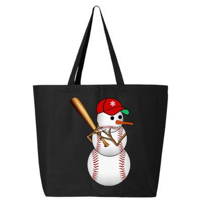 Baseball Snowman Balls Snow Christmas Xmas 25L Jumbo Tote