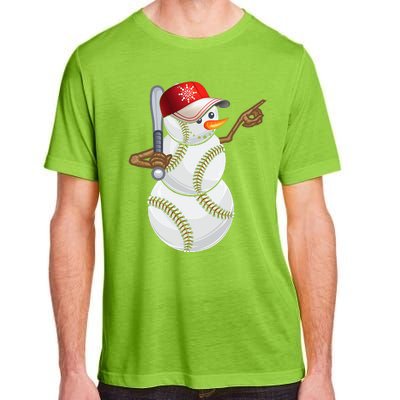 Baseball Snowman Balls Baseball Hat Snow Christmas Adult ChromaSoft Performance T-Shirt