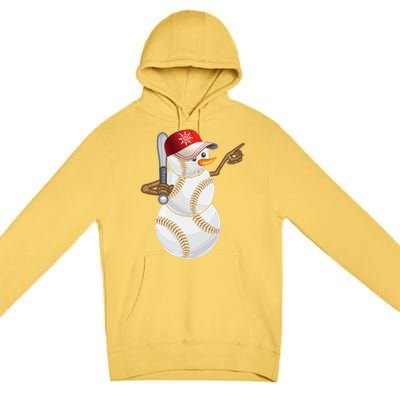 Baseball Snowman Balls Baseball Hat Snow Christmas Premium Pullover Hoodie