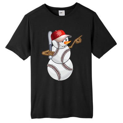 Baseball Snowman Balls Baseball Hat Snow Christmas Tall Fusion ChromaSoft Performance T-Shirt